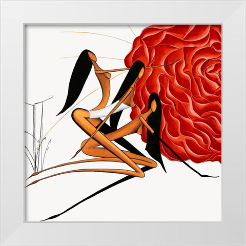 Eclosions de Charmes  I White Modern Wood Framed Art Print by Natacha L.