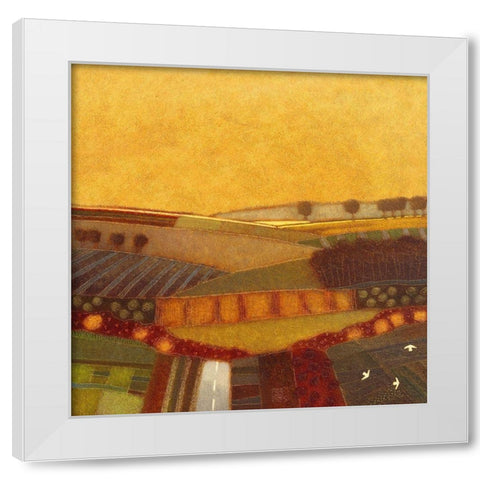 Walk a while with Me White Modern Wood Framed Art Print by van Hoek, Rob