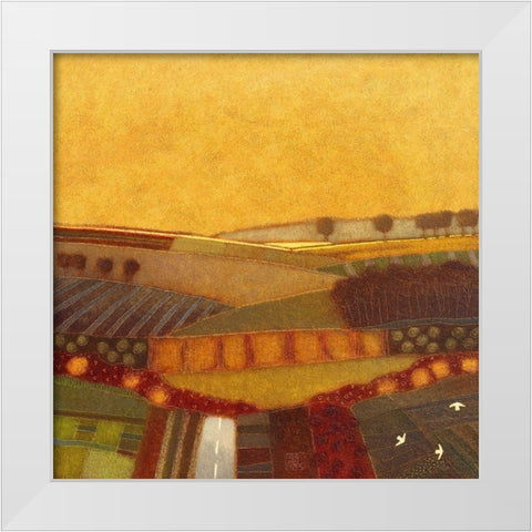 Walk a while with Me White Modern Wood Framed Art Print by van Hoek, Rob