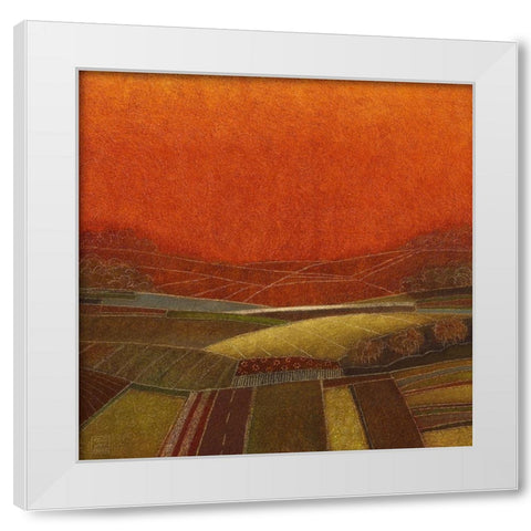 Up on the Hill White Modern Wood Framed Art Print by van Hoek, Rob