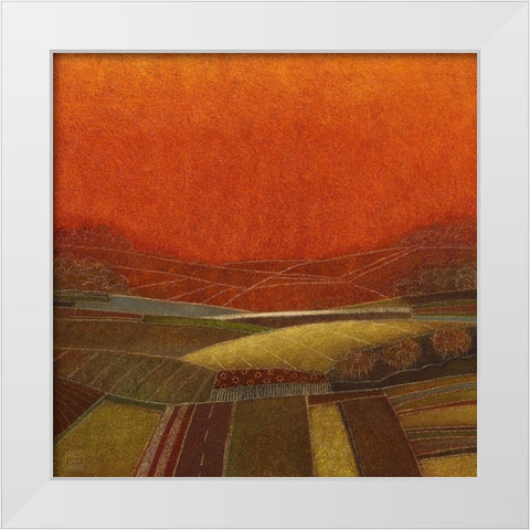 Up on the Hill White Modern Wood Framed Art Print by van Hoek, Rob