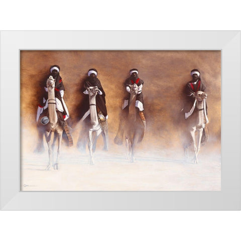 Les Cavaliers de l Aube White Modern Wood Framed Art Print by Cazal, Cedric