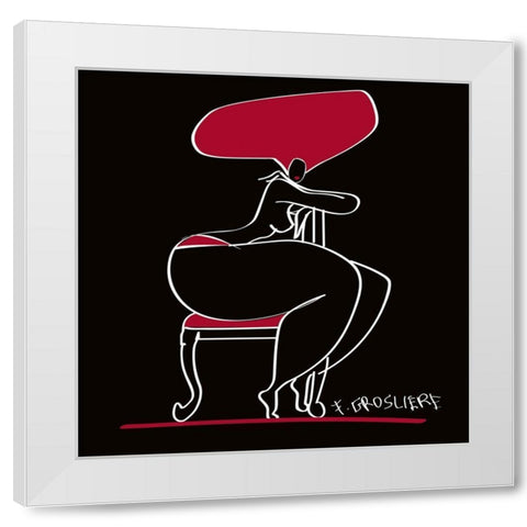 a Califourchon! White Modern Wood Framed Art Print by F. Grosliere