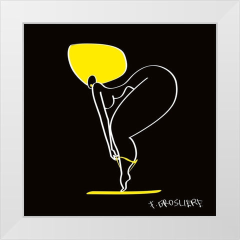 Streap tease White Modern Wood Framed Art Print by F. Grosliere