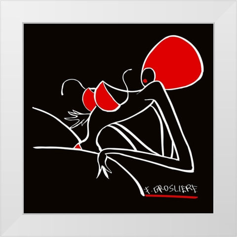 Explosion White Modern Wood Framed Art Print by F. Grosliere