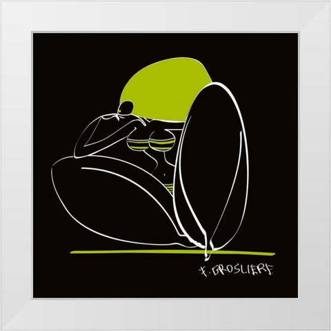 Face a la mer White Modern Wood Framed Art Print by F. Grosliere