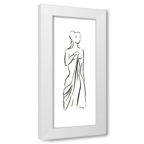 Aglae White Modern Wood Framed Art Print by Marteau, Frederique