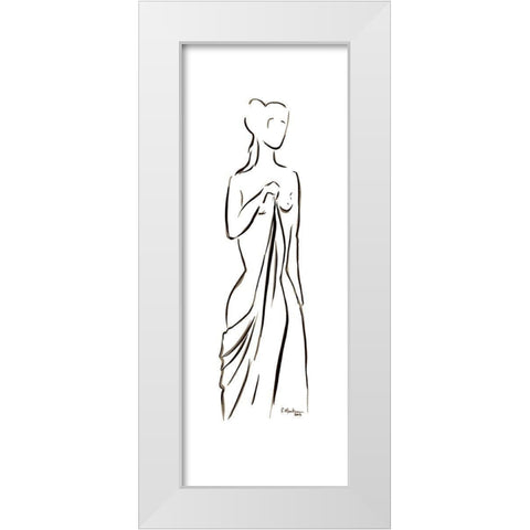 Aglae White Modern Wood Framed Art Print by Marteau, Frederique