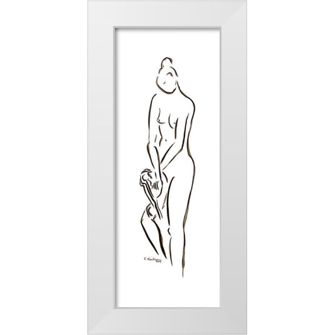 Thalie White Modern Wood Framed Art Print by Marteau, Frederique