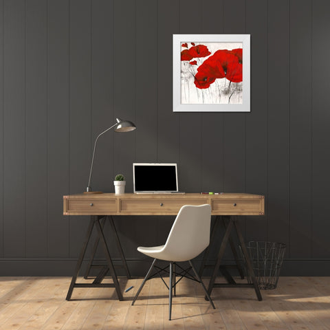 Pavot d hiver VII White Modern Wood Framed Art Print by Zacher-Finet, Isabelle