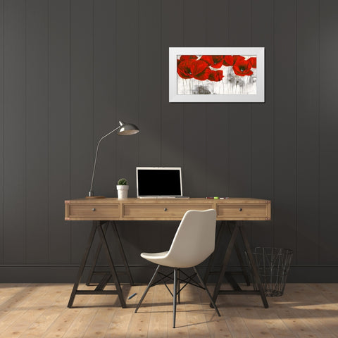 Pavot d hiver III White Modern Wood Framed Art Print by Zacher-Finet, Isabelle