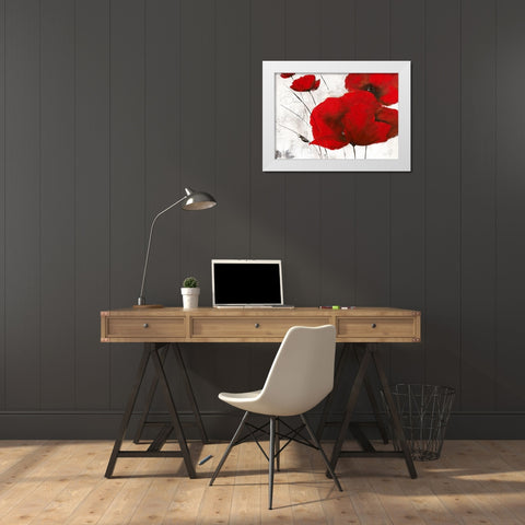 Pavot d hiver II White Modern Wood Framed Art Print by Zacher-Finet, Isabelle