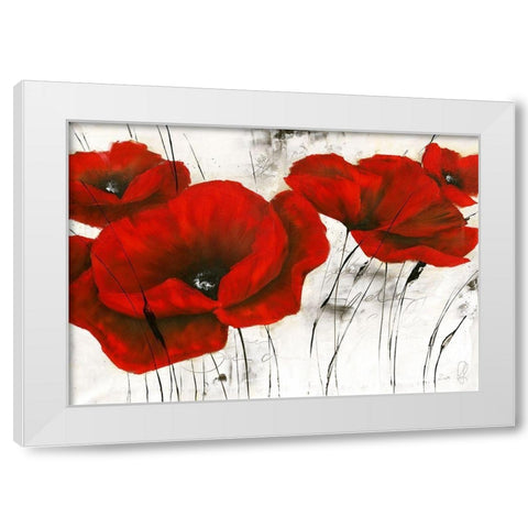 Pavot d hiver V White Modern Wood Framed Art Print by Zacher-Finet, Isabelle