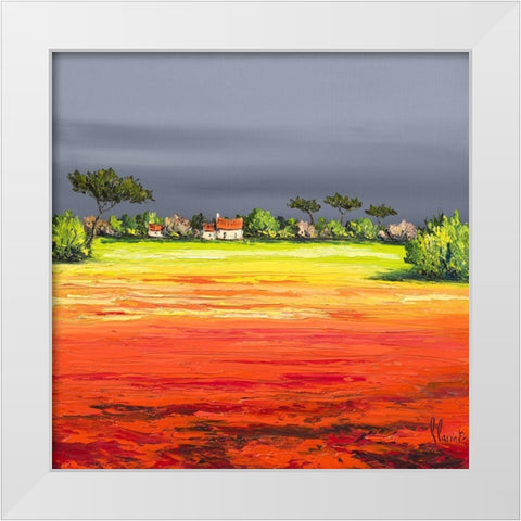 Campagne White Modern Wood Framed Art Print by Flanet, Frederic