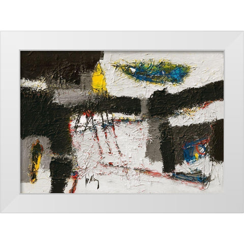 Ambunti Hill White Modern Wood Framed Art Print by van den Berg, Jos