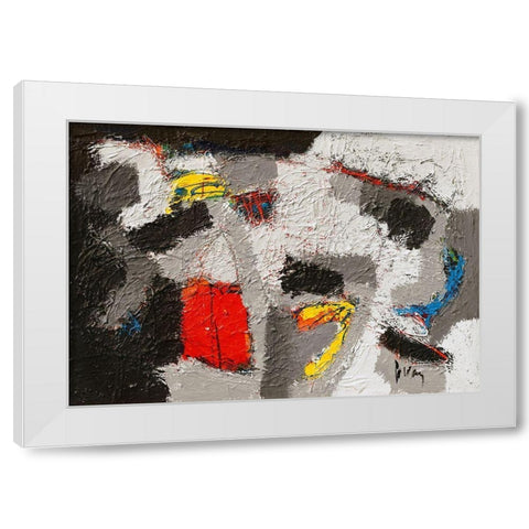 Tambaran White Modern Wood Framed Art Print by van den Berg, Jos