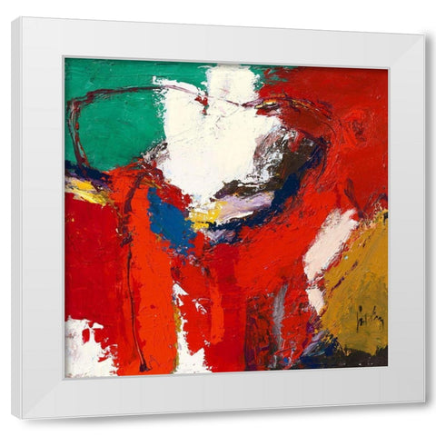Caldera White Modern Wood Framed Art Print by van den Berg, Jos