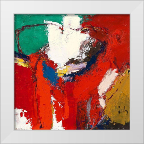 Caldera White Modern Wood Framed Art Print by van den Berg, Jos