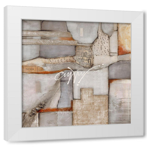 ... typografische Partitur III White Modern Wood Framed Art Print by Alba, Andreas