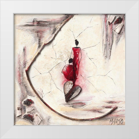 Coeur d A White Modern Wood Framed Art Print by Marso