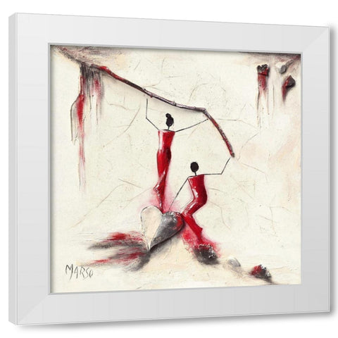 Escalade du Coeur White Modern Wood Framed Art Print by Marso