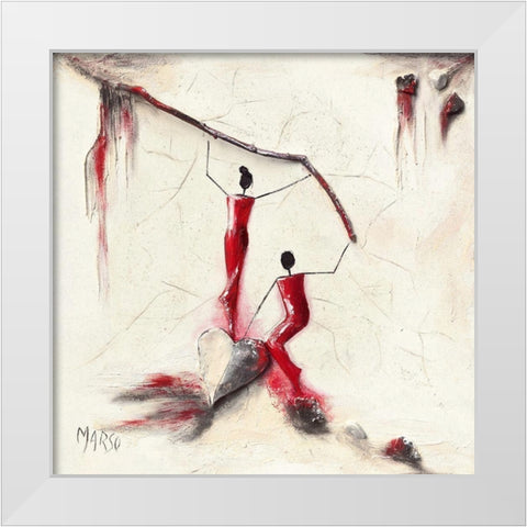 Escalade du Coeur White Modern Wood Framed Art Print by Marso