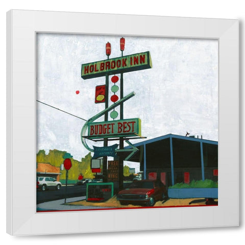 Holbrook Inn Motel (Arizona) White Modern Wood Framed Art Print by Olukman, Ayline