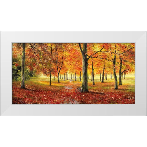 Herbstimpression White Modern Wood Framed Art Print by Richter, Cornelia