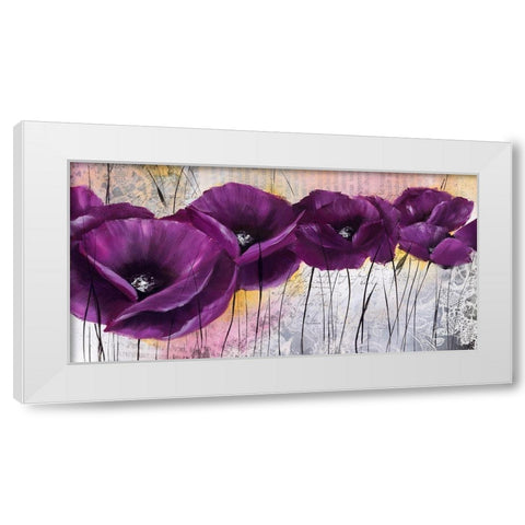 Pavot violet I White Modern Wood Framed Art Print by Zacher-Finet, Isabelle