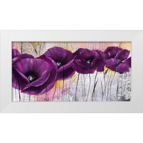 Pavot violet I White Modern Wood Framed Art Print by Zacher-Finet, Isabelle