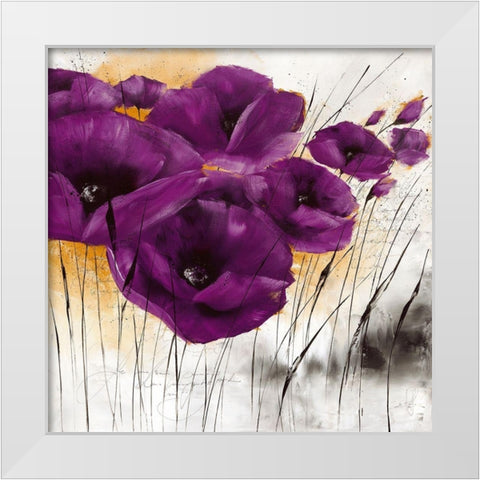 Pavot violet IV White Modern Wood Framed Art Print by Zacher-Finet, Isabelle