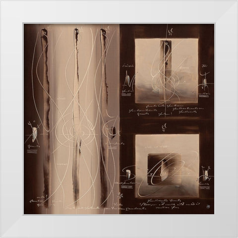 Sens et non sens III White Modern Wood Framed Art Print by Becam, Carole