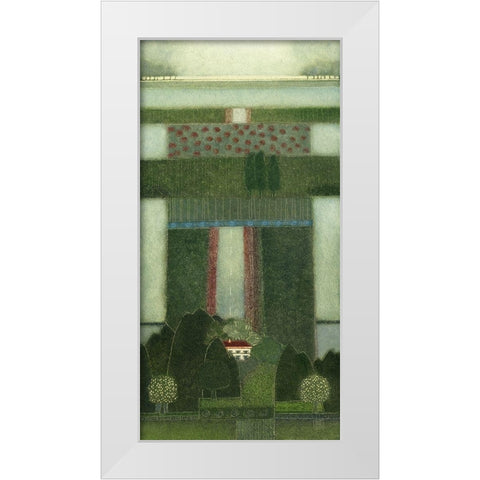 Take a Walk through the peacefull Meadow White Modern Wood Framed Art Print by van Hoek, Rob