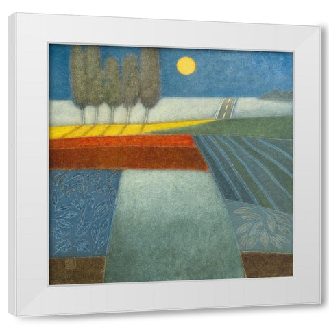 Evening Shadows I White Modern Wood Framed Art Print by van Hoek, Rob