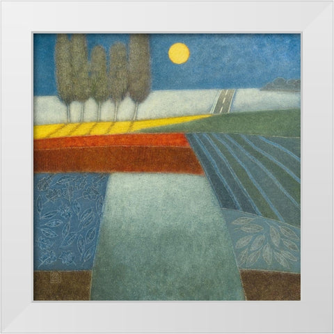 Evening Shadows I White Modern Wood Framed Art Print by van Hoek, Rob