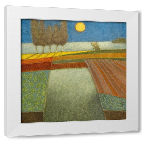 Evening Shadows II White Modern Wood Framed Art Print by van Hoek, Rob