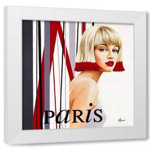 Femme Cheveux rouges White Modern Wood Framed Art Print by Bernard, Anne