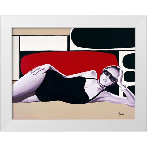 Femme Maillot de bain White Modern Wood Framed Art Print by Bernard, Anne