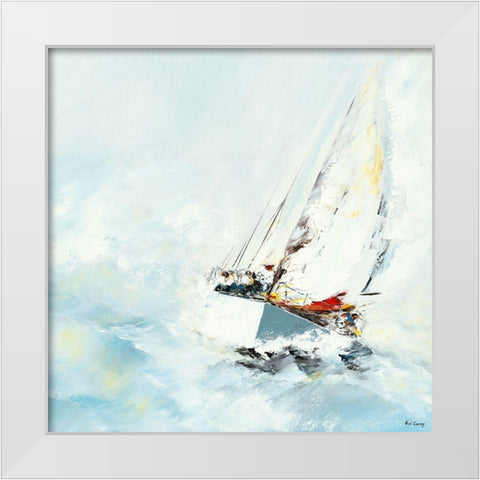 Force 7 White Modern Wood Framed Art Print by de Courcy, Gerard