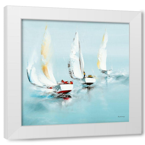 Grand largue White Modern Wood Framed Art Print by de Courcy, Gerard
