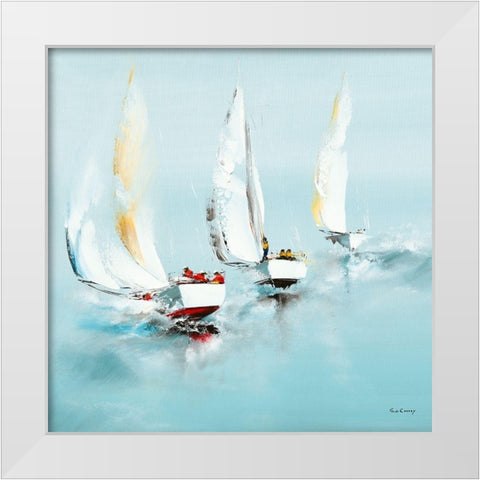 Grand largue White Modern Wood Framed Art Print by de Courcy, Gerard