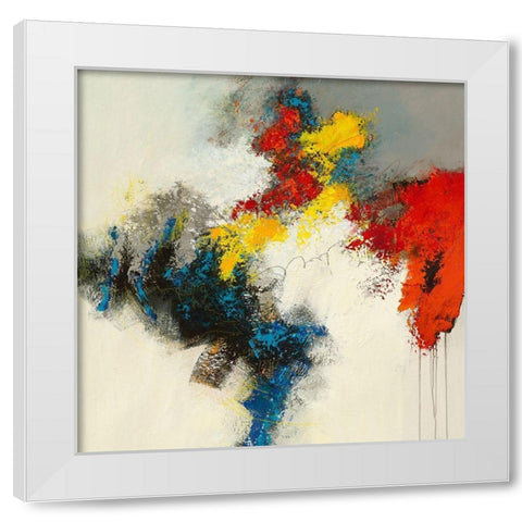 Over the Line White Modern Wood Framed Art Print by Jansen, Marja