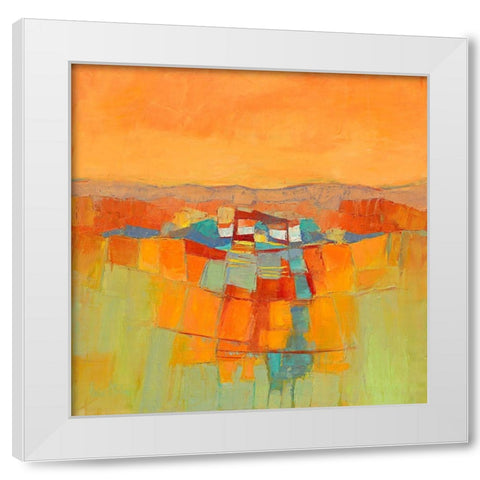 Le hameau White Modern Wood Framed Art Print by Pivier-Attolini, Regine