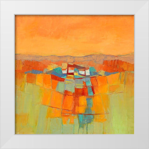 Le hameau White Modern Wood Framed Art Print by Pivier-Attolini, Regine