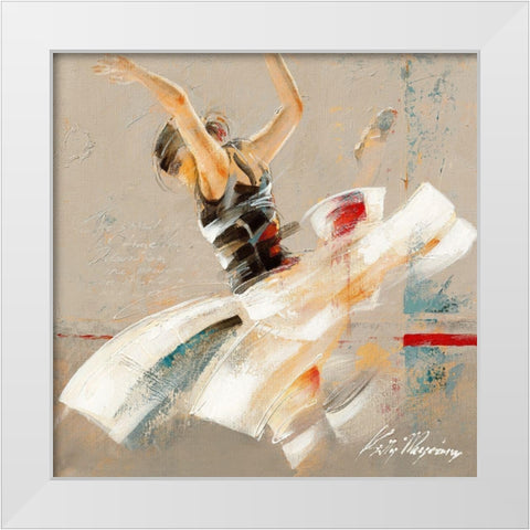 Dance Fusion I White Modern Wood Framed Art Print by Meijering, Kitty