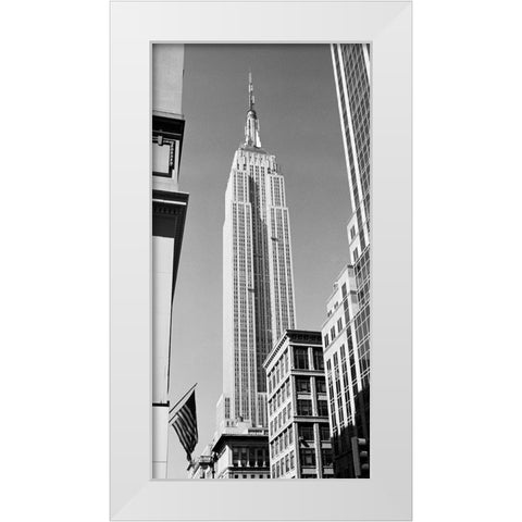 Empire State Building White Modern Wood Framed Art Print by Butcher, Dave