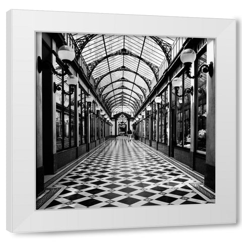 Passage des princes-Paris White Modern Wood Framed Art Print by Butcher, Dave