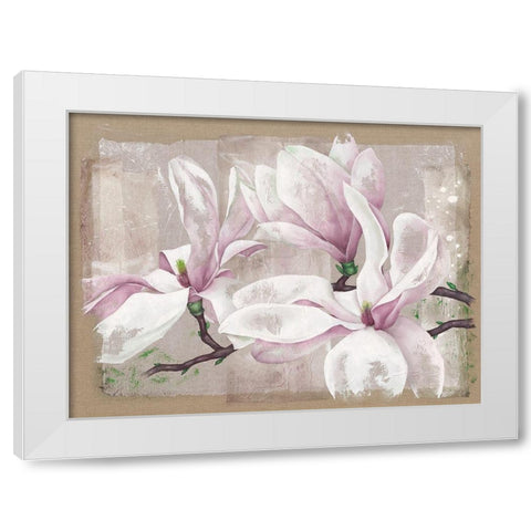 Magnolia White Modern Wood Framed Art Print by Cadoret, Virginie