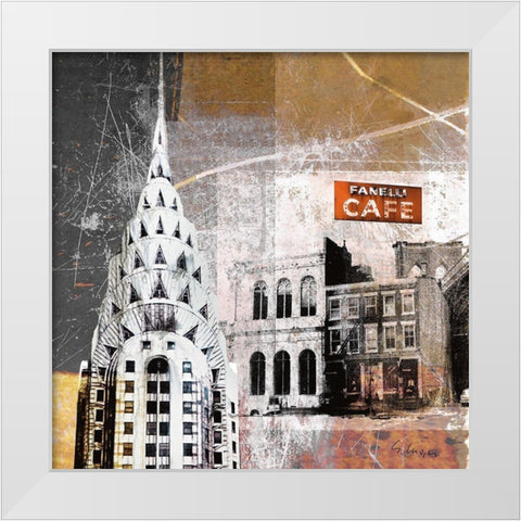 Fanelli Cafe White Modern Wood Framed Art Print by Luger, Gery