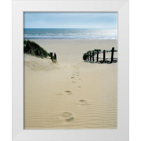 Stepping Out White Modern Wood Framed Art Print by Copeland, Gill